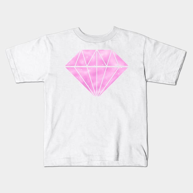 Bright Pink Diamond Kids T-Shirt by TotalGeekage